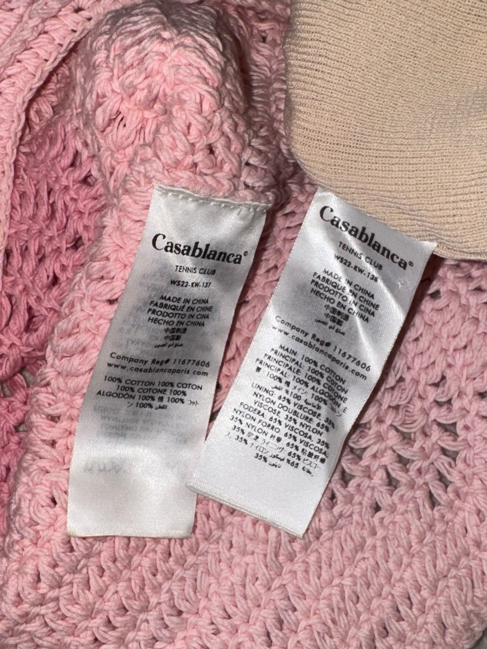 Casablanca SET Skirt Polo Crochet Pink Gradient Wave Knit Mini Cotton Cute Rare - Picture 10 of 12